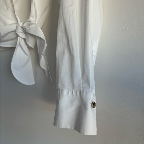 VINCE SIDE TIE WRAP BLOUSE WHITE SZ M - Picture 4 of 9